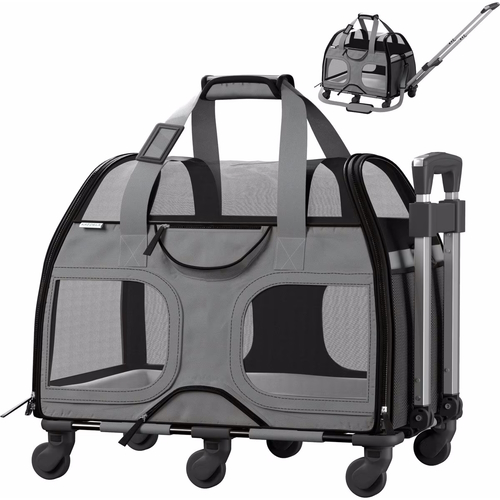 Katziela Luxury Rider Pro Removable Wheels & Double Telescopic Handle Cat & Dog Carrier