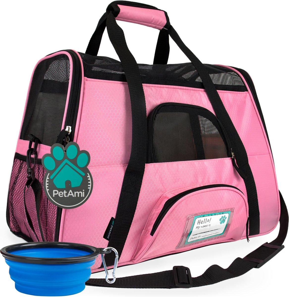 PetAmi Premium Airline Approved Soft-Sided Dog &amp; Cat Travel Carrier