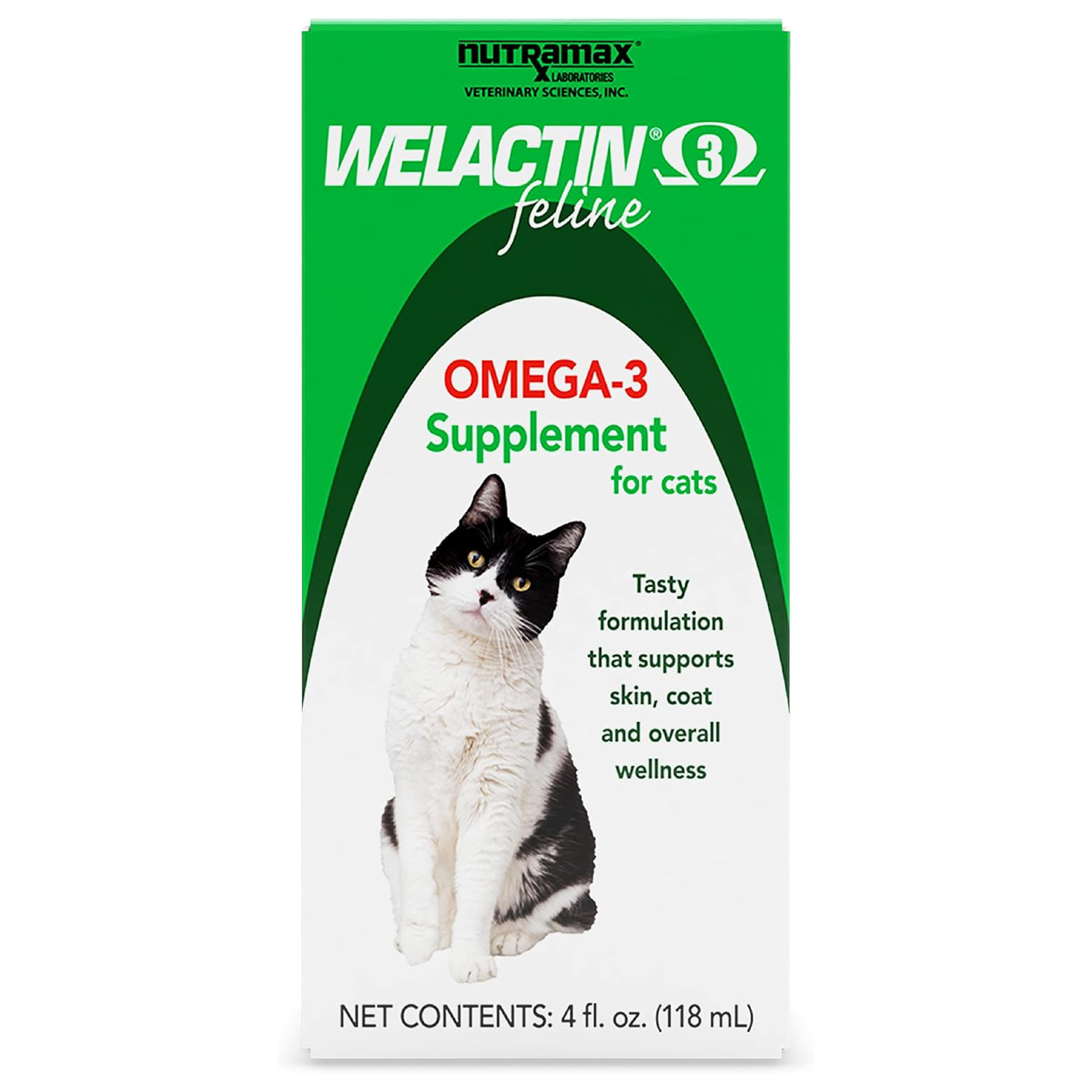Nutramax Welactin Omega-3 Fish Oil Liquid Skin & Coat Supplement for Cats
