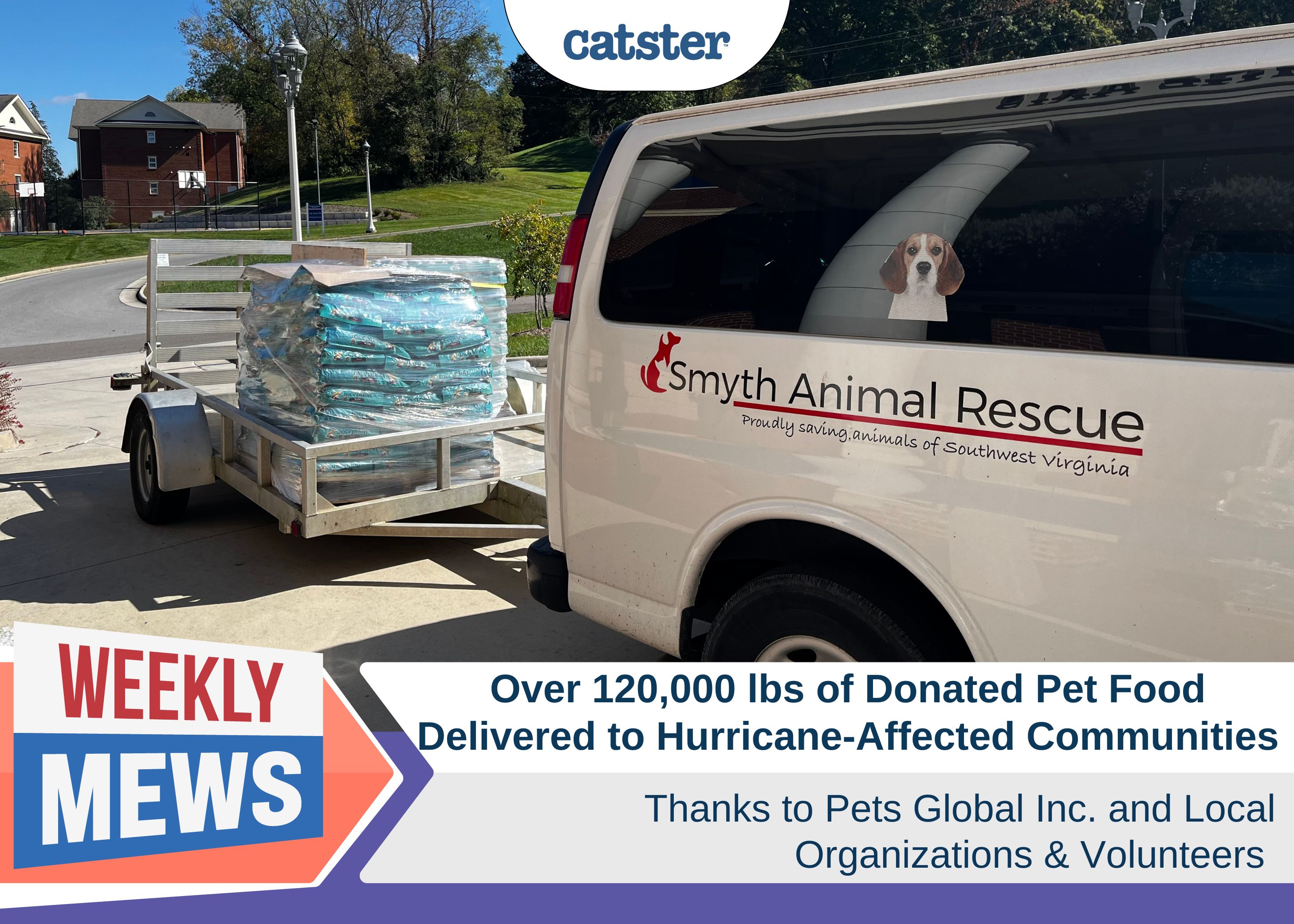 Over 120,000 lbs of Donated Pet Food Delivered to Hurricane-Affected Communities Thanks to Pets Global & Locals