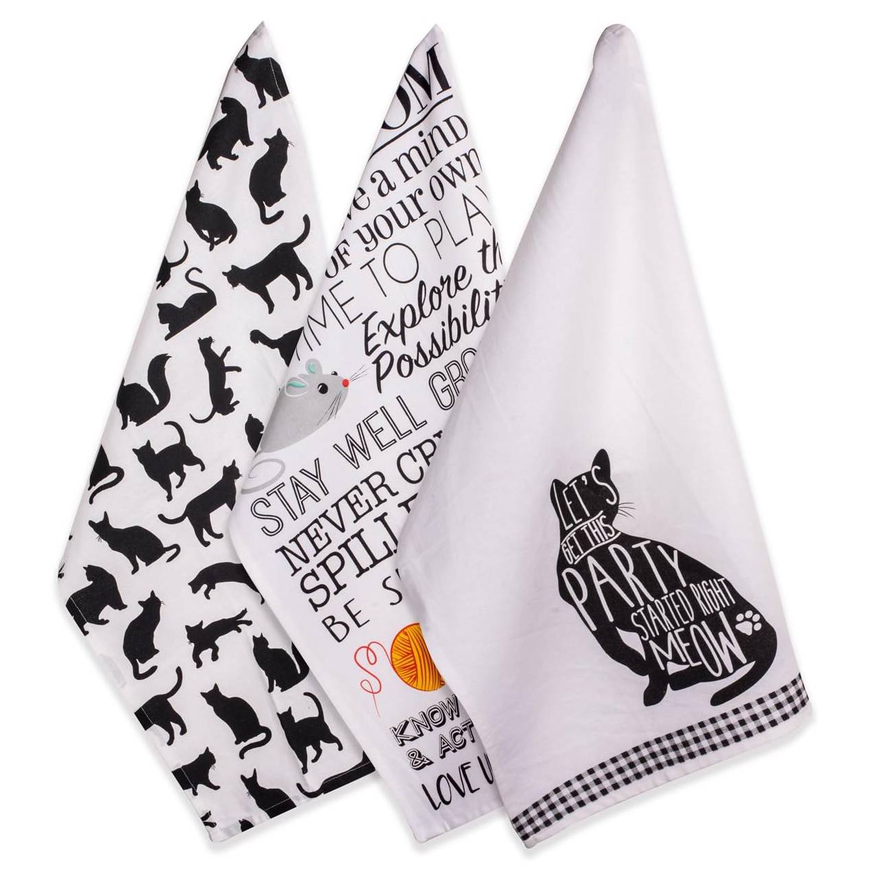 Cat Print Dish Towel Set