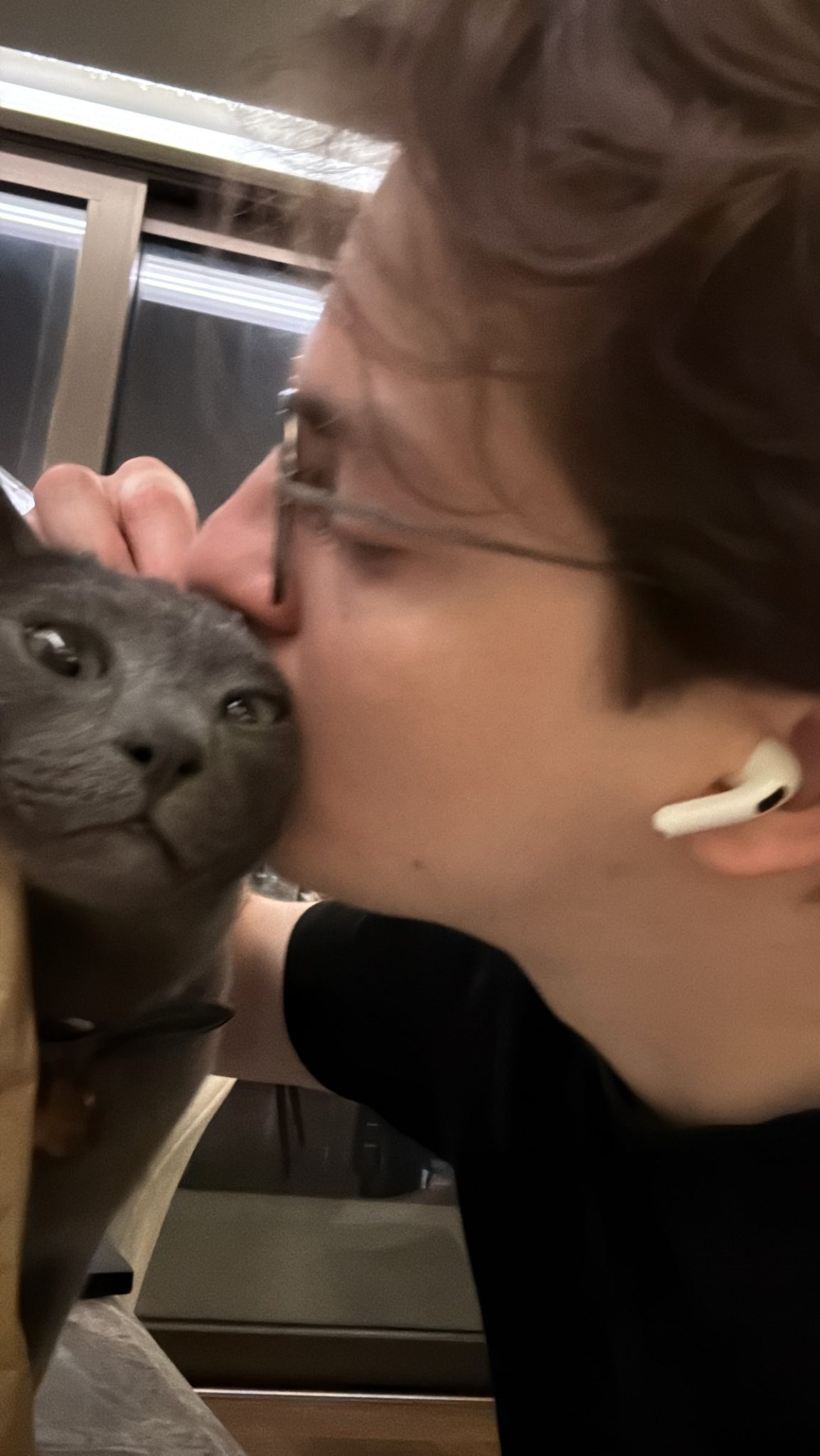 Wes kissing Raphael