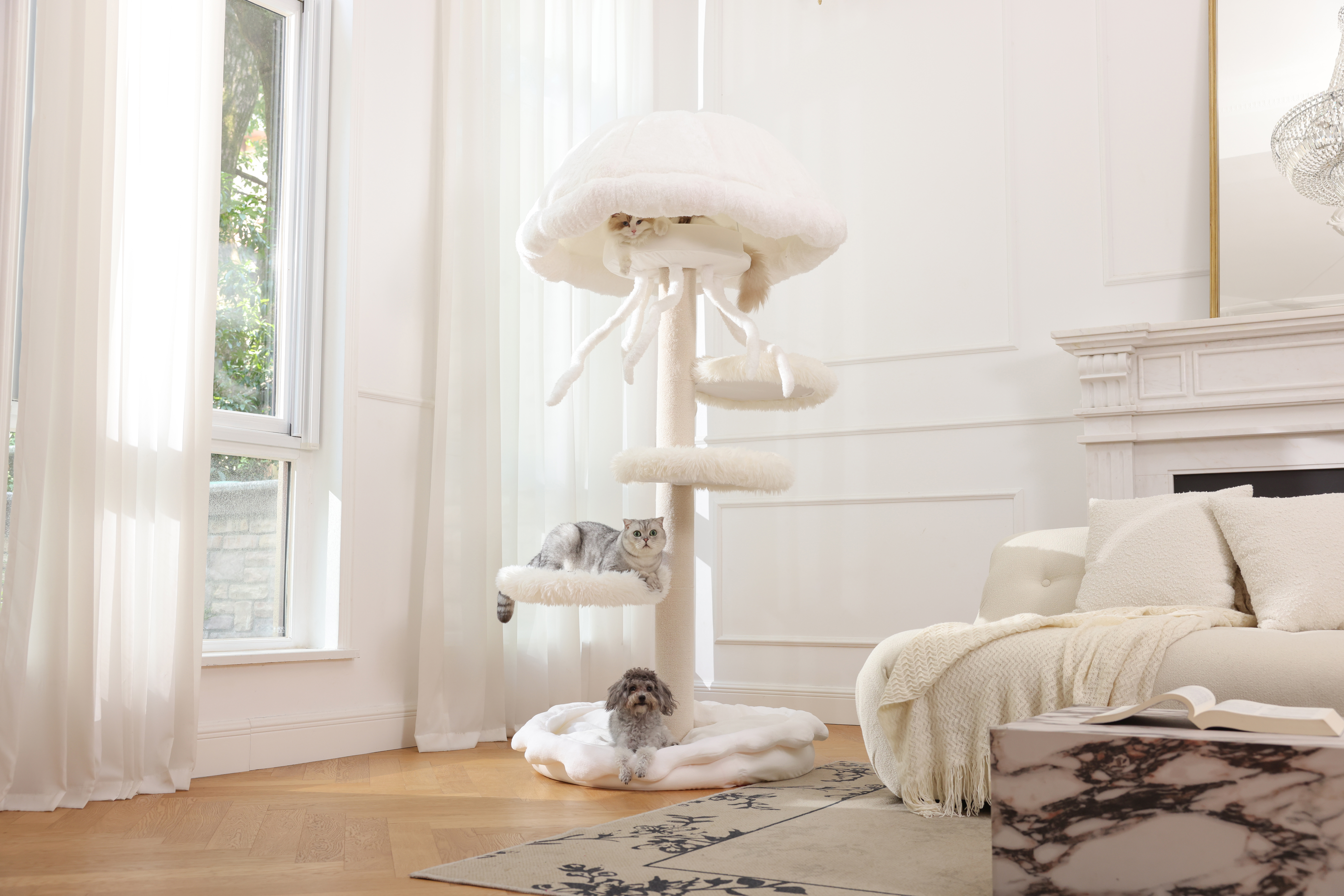 From Eyesore to a Glowing Centerpiece: Meet the Modern Cat Tree - The Jellyfish Cat Tree!